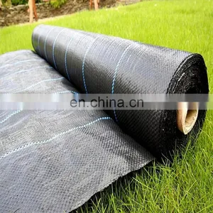 Factory Direct Selling 90gsm Black PP Anti Grass Mat Cloth Woven Ground Cover for Agricultural Protection thumbnail-2