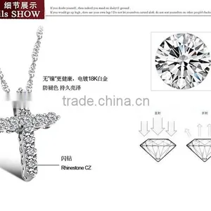 Yiwu Factory Sell Cheap 316l Stainless Sterling Steel Cross With Crystal Rhinestone Charms Pendant Allergy Free thumbnail-3