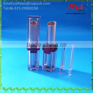 High Grade Acrylic Lipstick Tube With Aluminum Tube, Square Metal Aluminum Lipstick Case With Acrylic Outer Cover thumbnail-1