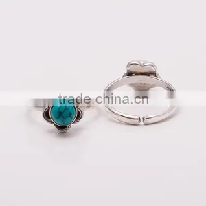 TURQUOISE TOE RING Sterling Silver Jewelry Wholesale,WHOLESALE SILVER JEWELRY,SILVER EXPORTER,SILVER JEWELRY FROM INDIA thumbnail-1
