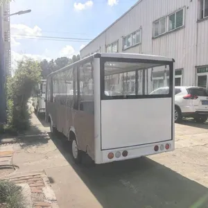14-seater Semi-enclosed Electric Sightseeing Vehicle / Electric Scenic Area Sightseeing Vehicle With Rain Curtain and Sunshade Curtain thumbnail-5