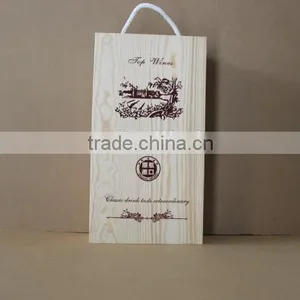 Custom Wooden Gift Packaging Wine Box Design for 2 Bottles,christmas Wine Bottle Gift Box thumbnail-1