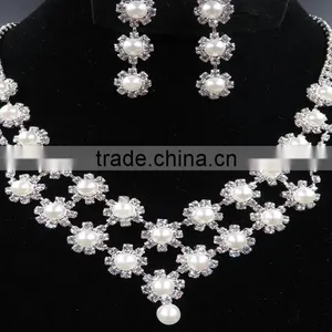 2016 Beads Jewelry Set Bridal Diamond Beads Exquisite Necklace Earring Set Supplier's Choice thumbnail-3