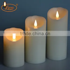 ABFGHI Lycas Patented Ivory Pillar Flameless 3D Moving Flame Led Candle Niganha thumbnail-1