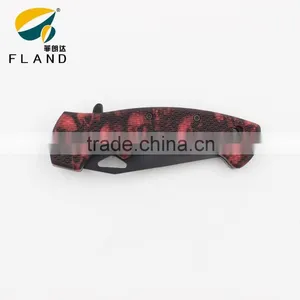 New Design Skull Pattern PP Handle Folding Black Blade Best Pocket Knife thumbnail-1