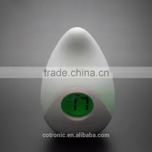 Silicone Egg Shape Room Thermometer Temperature Displayer LED Color Changing Night Light Lamp for Babies Kids Children Adults thumbnail-5