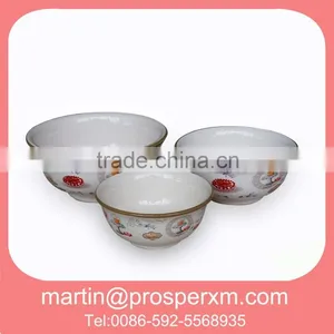 White Ceramic 3 Pcs Salad Bowl Set Wholesale thumbnail-1