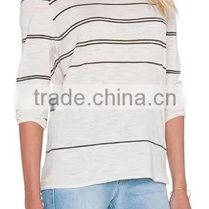 2016 Spring/summer High Qaulity Crew Neck Long Sleeve Plain Body With Hotfix Pullover Sweater thumbnail-3
