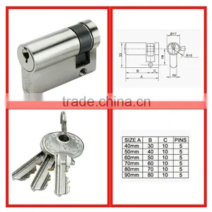 High Quality Half Door Lock Cylinder With Nickel Palted thumbnail-1