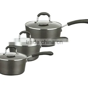 6PCS Sauce Pan Set Aluminum Hard Anodized Nostick Coating C1113 thumbnail-1