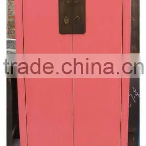Chinese Antique Pink Wardrobe / Wedding Cabinet thumbnail-1