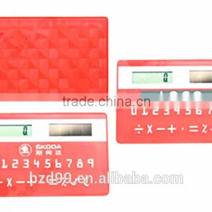 Solar Powered Gift Items/ Porket Mini Card Shape Solar Unique Calculator/ Electronic Gift Logo Custom Printed OEM Manufacturer thumbnail-3