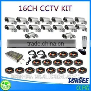 Digital Camera Kit Time Recorder 16CH CCTV DVR With 800TVL CMOS IR Bullet Cameras Dvr Kit thumbnail-1