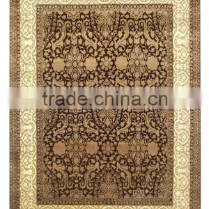 101,Brown Beige Carpets Made With Wool & Artificial Silk thumbnail-1