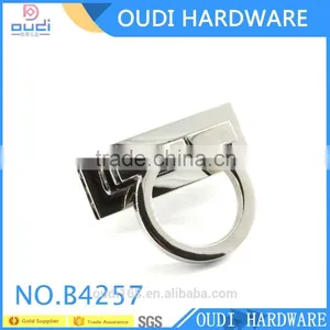 Shiny NIckel Plating Turn Lock For Leather Bag Front Part Lock Metal Bag Buckle thumbnail-1