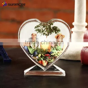 Love Heart Shape Sublimation Crystal Picture Frame for Birthday Gift thumbnail-1
