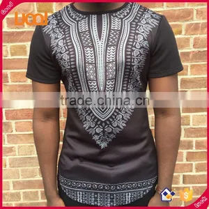 2016 Custom Dashiki Men Longline Cotton Men t Shirt Side Zip thumbnail-1