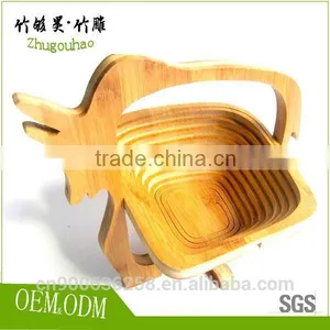 Display Fruit, Breads, Potpourri Bamboo Folding Basket thumbnail-5