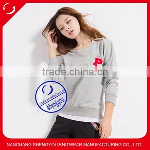 Custom Women's Long Sleeve Crewneck Sweatshirts With Chest Pocket thumbnail-1