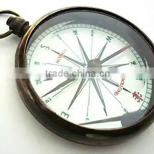 Brass Nautical White Dial Compass Shiny Pendant/ Nautical Pendant / Compass FOR PENDANT thumbnail-1