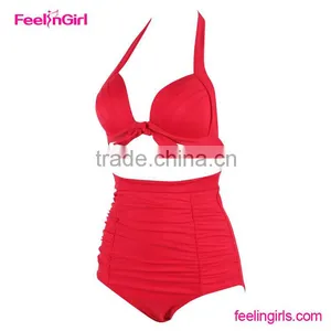 Red Fashion Sexy Young Girls Plus Sizes Swimsuit thumbnail-2