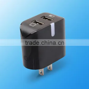 New Style Dual USB 2 Pin Wall Charger 5V AC White USB Power Adapter For Iphone for Micro thumbnail-2