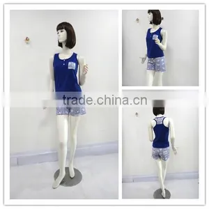 Leisure Simple Round Collar Sleeveless Pajamas Woman thumbnail-1