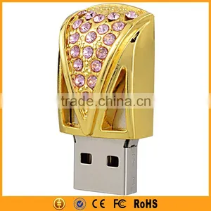 New Necklace Bug Gold Pendant USB 8GB 16GB Crystal Pen Drive thumbnail-3