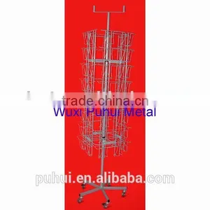 Metal Wire Rotating Floor Card Rack With SGS Certificate thumbnail-1