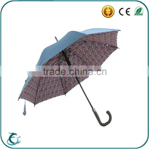 Factory Wholesale Double Layer Inside Full Printed Straight Umbrella thumbnail-1