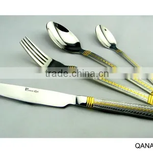 Stainless Steel Cutlery Set,golden and Sanding.dinner Knife and Spoon thumbnail-6