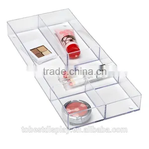 Excellent Acrylic Trays Wholesale,clear Acrylic Tray for Cosmetic Tool With Dividers thumbnail-1