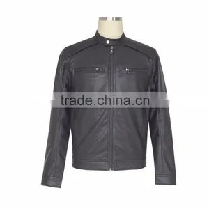 2016 New Fashion Cheap Bulk Men PU Leather Jackets Wholesale China Supplier thumbnail-1