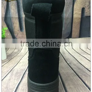 Black Leather Rubber Outsole Army Military Combat Boots for Man thumbnail-5