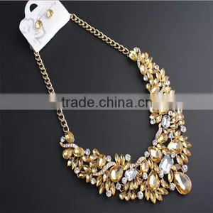 African Necklace Set Crystal Jewelry Sets With Big Glass Pendent Supplier's Choice thumbnail-2