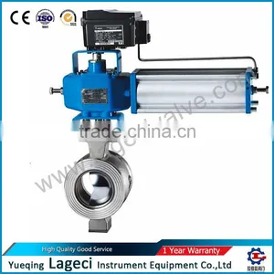 4-20MA Stainless Steel Pneumatic Single Acting Segment Regulating Ball Valve thumbnail-1