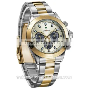 WEIDE Watch Stainless Steel Alarm Luxury Quartz Image Watch Price WH3309 Gold Watch thumbnail-2