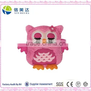 Shy Cuddly Plush Microwaveable Pink Owl Toy thumbnail-1