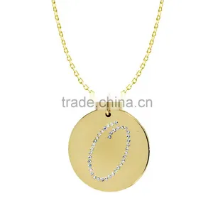 14k Yellow Gold Plating Collection In Number '0' Customize Design Pendants thumbnail-1