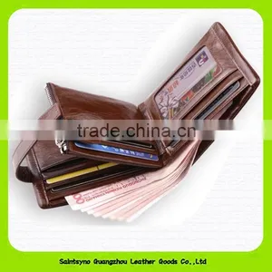 15627A Top Quality Factory Outlet Durable Leather Tri-fold Men Wallet thumbnail-4