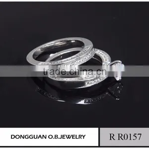 Fashion Ring Finger Rings Jewelry Ring Set Double Wedding Ring thumbnail-4