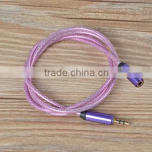 China Supplier FIsh Net Pattern 3.5mm Male to Female Stereo Audio Cable thumbnail-5