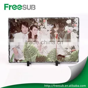 Wholesale DIY Customed L40*H25*W0.9CM Blank Clock Painting Sublimation Stone Plaque thumbnail-1