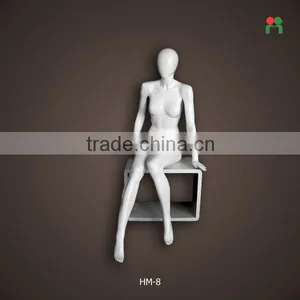 Newest Fashion Female Full-body Sitting Mannequin/dummy/model for Display Female Egg Head Mannequin HM-8 thumbnail-1