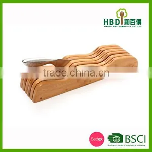Top Grade Bamboo Knife Holder,wood Knife Block for Kitchen thumbnail-1