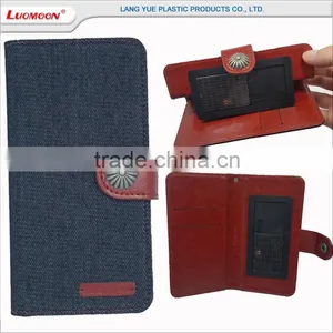 Denim Universal Flip Phone Case for Alcatel Flash 3 2 One Touch Pop Star 3 5 Fierce xl Pixi 3 (4.5) thumbnail-1