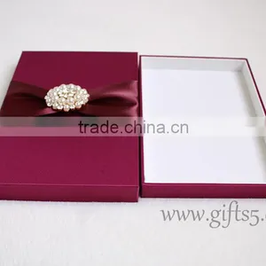 Gorgeous Burgundy Wedding Box for Invitations thumbnail-2