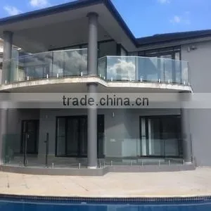 Safety Glass Fence Design By Stainless Steel Spigots With Tempered Glass Sheet Combination/Frameless Glass Railing thumbnail-1