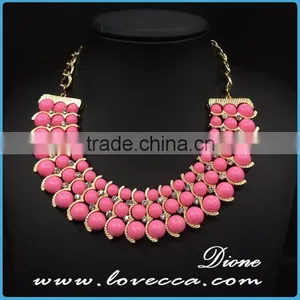 Best Price New Women Wholesale Exaggerate Beads Color Chain Necklace for Sale thumbnail-3