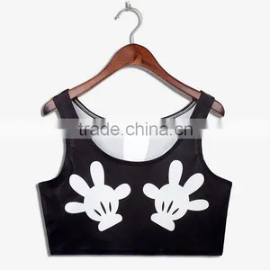 Latest Tops Designs Girls Palm Print Vest N7-24 thumbnail-1